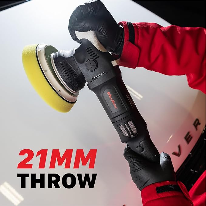 Maxshine M21 Pro Dual Action Polisher | 21mm Throw, 6” Backing Plate, 1000W Motor | Variable Speed, Ergonomic Grip, Low Vibration | Auto, Boat & Marine Detailing Buffer for Paint Correction