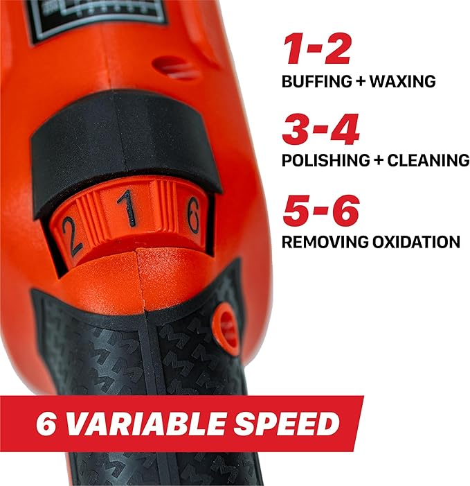 Maxshine MB15 Pro Brushless DA Polisher | 15mm Throw, 5” Plate, 1200W Motor, 6-Speed, 5/16”-24 Thread | Auto, Boat & Marine Detailing Tool for Paint Correction, Swirl & Scratch Removal