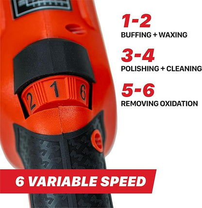 Maxshine MB15 Pro Brushless DA Polisher | 15mm Throw, 5” Plate, 1200W Motor, 6-Speed, 5/16”-24 Thread | Auto, Boat & Marine Detailing Tool for Paint Correction, Swirl & Scratch Removal