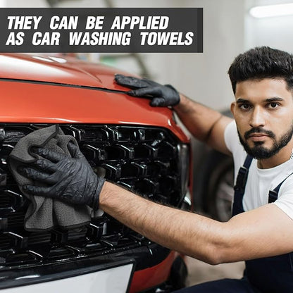 Tallew 40 Pcs Microfiber Towels 16 Inch x 16 Inch Microfiber Cloth Car Drying Towels for Cars Washing Polishing Office Windows Cleaning Household Supplies (Gray)