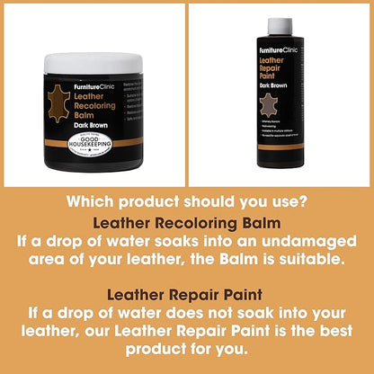 The Original Leather Recoloring Balm by Furniture Clinic - Light Grey Leather Dye for Furniture, Couches & Car Seats - Restore Scratched, Faded, & Damaged Surfaces