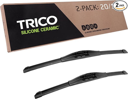 TRICO Silicone Ceramic Automotive Replacement Windshield Wiper Blade, Ceramic Coated Silicone Super Premium All Weather includes 20 inch & 18 inch Beam blades for Select Vehicle Models (90-2018)