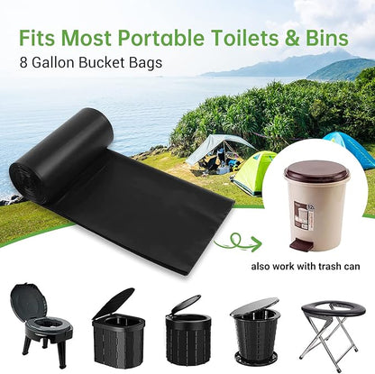 Portable Toilet Replacement Bags, 50 Count, 8 Gallon Capacity, Compostable, Leak-Proof, Durable, Versatile, and Compatible