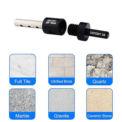 3/8" Tile Milling Bit, Diamond Finger Sander Drill Bit, to Enlarge Shape Holes Edges in Porcelain Ceramic Marble Granite Tiles, with 5/8-11 Thread to 3/8 Hex Shank fit Angle Grinders & Drills 10mm