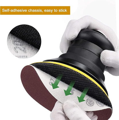 Ouya 5PCS 2-inch Thread Hook and Loop Backing Pad Buffing Plate for Air Sander and Dual Action Car Polisher M6 Thread