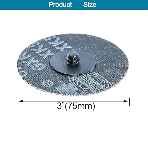 Hiqalty 50PCS 3 inch Sanding Disc Roll Lock Quick Change Disc Sandcloth Surface Conditioning Disc for Die Grinder Strip Grind Polish Burr Finish Rust Paint Removal 36/60/80/120/240#