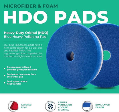 6.5" Lake Country HDO Orange Foam Polishing Pad (1-Pack) – Premium Heavy Duty Orbital Polishing Pad for Painted Surfaces – Fits 6" Backing Plate
