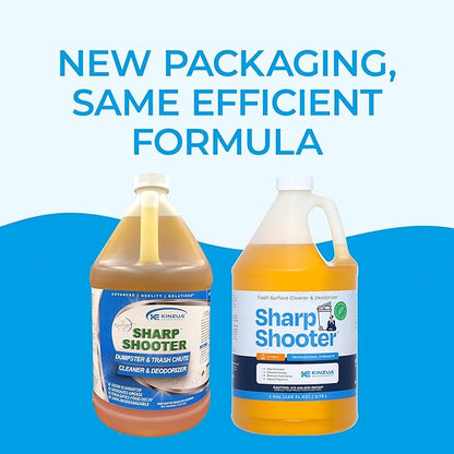 KINZUA ENVIRONMENTAL Sharpshooter, Heavy-Duty Trash Can Odor Eliminator & Degreaser, Garbage Surface Cleaner and Deodorizer Foam, Professional-Grade, Fresh Citrus Scent, 1 Gallon