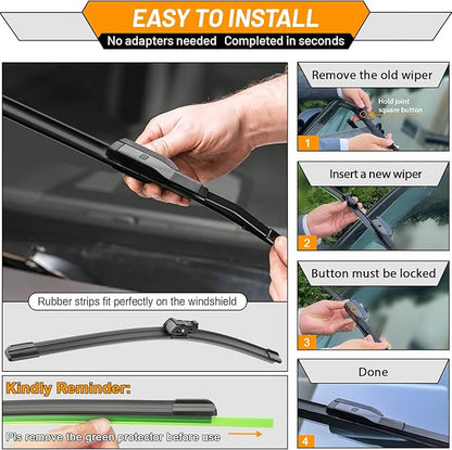 AUTOBOO 26"+22" Windshield Wipers Blades Replacement for Porsche Cayenne 2019-2025 with 13 Inch Rear Wiper Blade -Original Factory Quality (Pack of 3)