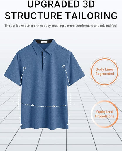 COOFANDY Mens Polo Shirts Short Sleeve Casual Summer Polo Tee Classic Collared Golf Stylish Tops