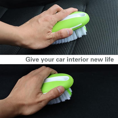 Carpet and Interior Cleaning Brushes, car wash Brush, Carpet Washing Brushes, Hard Bristle Detail Brushes, car and Home Interior Leather Brushes (Green)