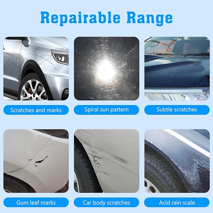 V-Vaxy Car Scratch Repair Wax,Car Buff Out Scratch,Car Wax Scratch Kit, Intelligent Repair Scratcher, Multi-Effect Protection(2PCS, 2 * 50ml+2*sponges)