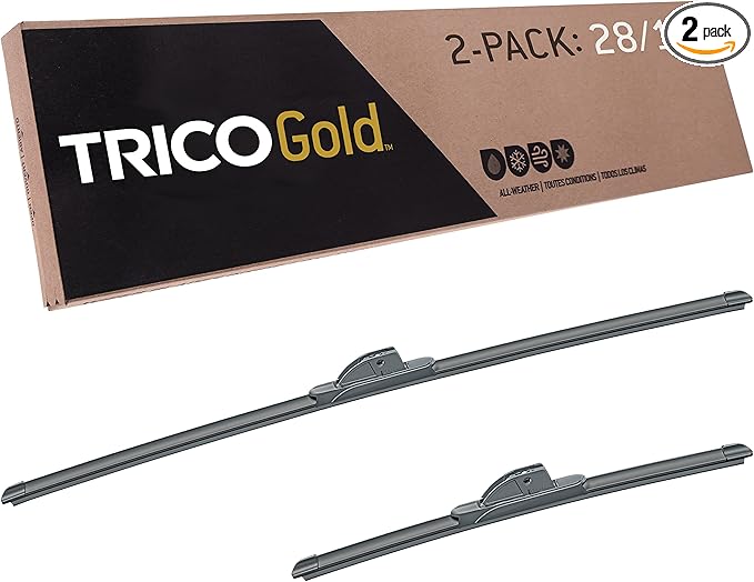 TRICO Gold™ (18-2816) 28 & 16 Inch Pack of 2 Automotive Replacement Windshield Wiper Blades for My Car Premium All Weather Beam Blade for Select Vehicle Models