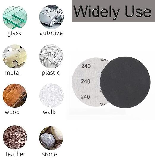 CTPICXM 30pcs Sandpaper 3 inch Sanding Discs Hook and Loop 240 Grits Wet Dry Sandpaper for Random Orbital Sander Automotive Metal Sanding Polishing