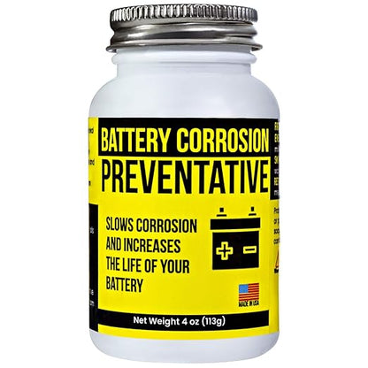 Mission Automotive 4 Oz Brush-On Oil-Based Battery Corrosion Preventative Grease - Universal Fit - Prevents Rust & Acid Fumes - Non-Drying & Non-Evaporating - Boosts Cranking Amps - Made in USA