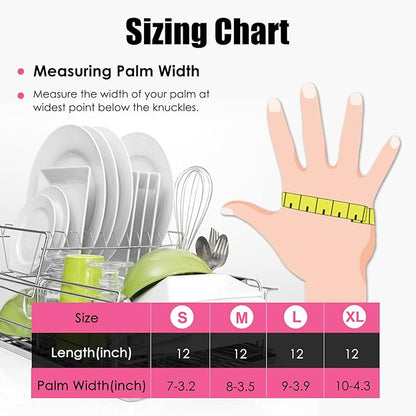 IUCGE Rubber gloves dishwashing 2 or 4 Pairs for Kitchen,Cleaning gloves for household Reuseable.