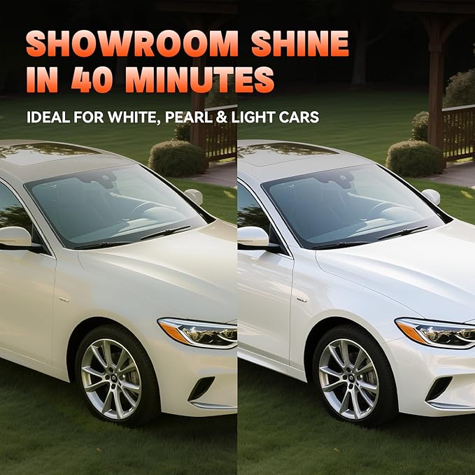 WEICA White Car Wax - Anti-Yellowing + UV Defense | Clear Coat Protection | 180g with Sponge& Microfiber Towel