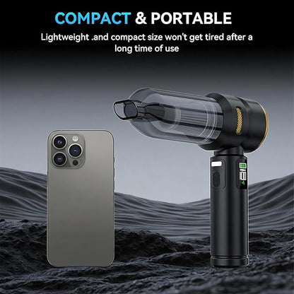 Portable Cordless Car Vacuum Cleaner,Mini Handheld Vacuum Cordless for Car,With Battery Level and Gear Display,High Power Suction of 17000PA,Large Battery Capacity and Supports Fast Charging