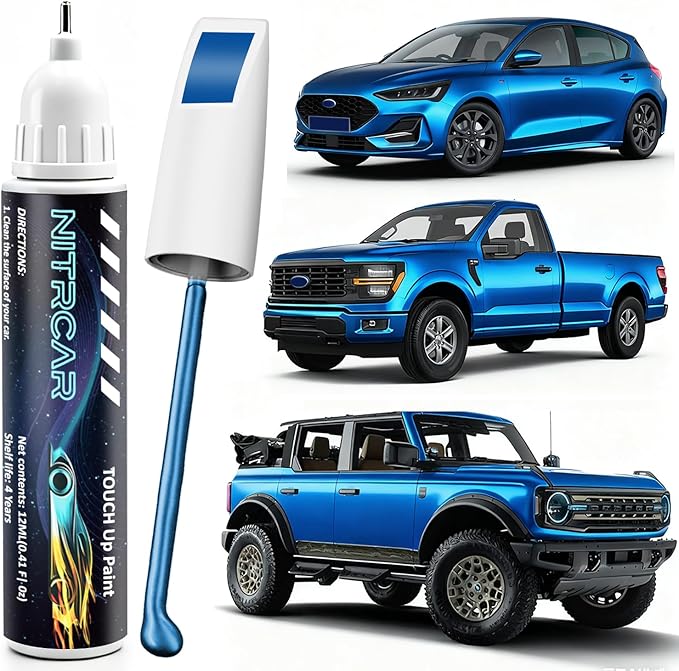 E7/M7423 Velocity Blue Metallic Touch Up Paint for Ford,2-in-1 Scratch Repair Kit with 2PCS Disposable Micro Applicators, Quick & Easy Premium Scratch Remover for Deep Scratches