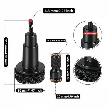 Wheel Hub Resurfacing Kit with 10 Grinding Pads, 1 Car Wash Mitt & 2 Polishing Sponges for Automotive Maintenance, Quick Rust Removal for Lug Studs and Rotors, Fits 1/2” Wrenches or Electric Drill