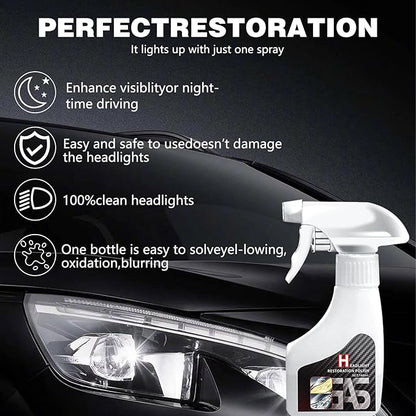 Nmoiat Headlight Restoration Kit, Automotive Headlight Cleaner Polishing Kits, Headlamp Repair Polisher Cleaning Kits Ceramic Coating Spray Head Light Restoring Kit for All Vehicle Types