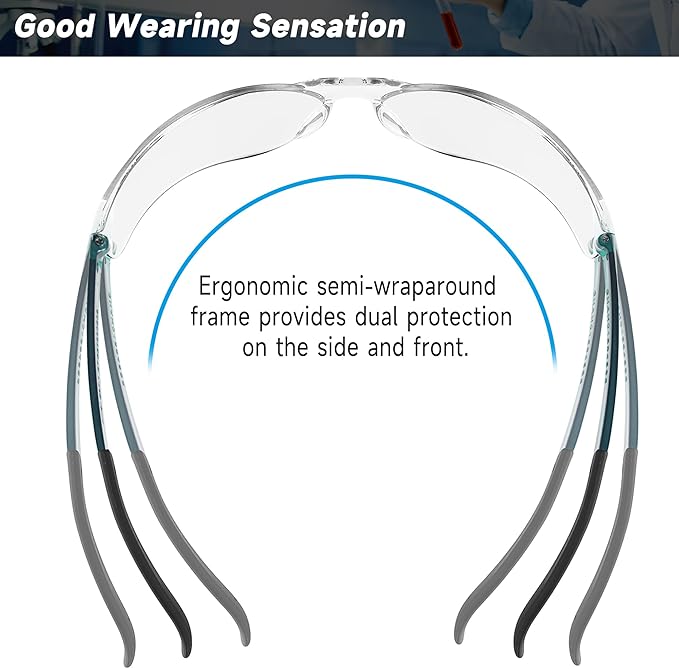 Salfboy Safety Glasses for Men Women ANSI Z87.1 Safety Glasses Bulk Protective Eyewear Scratch-Resistant