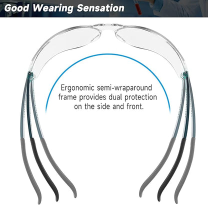 Salfboy Safety Glasses for Men Women ANSI Z87.1 Safety Glasses Bulk Protective Eyewear Scratch-Resistant