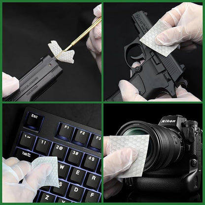 ILANSIN 3000/1500PCS Gun Cleaning Patches+CLP Oil,2"x2" Lint Free Gun Cleaning Cloth,Professional Wipes for Shot Pistol/All Caliber of Firearms.Store in Box Can Store Gun Cleaning Kit,Choose Your Set