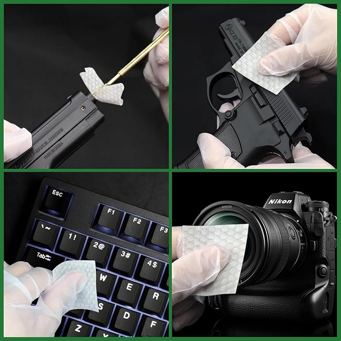 ILANSIN 3000/1500PCS Gun Cleaning Patches+CLP Oil,2"x2" Lint Free Gun Cleaning Cloth,Professional Wipes for Shot Pistol/All Caliber of Firearms.Store in Box Can Store Gun Cleaning Kit,Choose Your Set