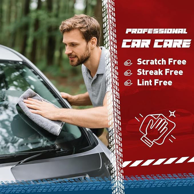 Microfiber Cleaning Cloths Bulk-50 Pack, Gray Microfiber Towels for Cars, Ultra Absorbent Microfiber Towel Weave Grime & Liquid for Streak-Free Mirror Shine - Car Washing Cloth, 12x12 inches