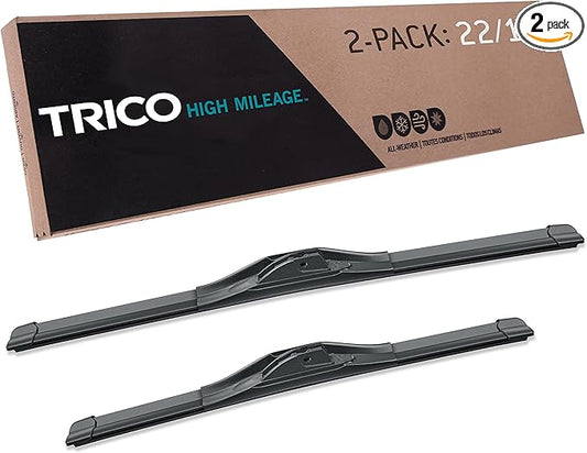 TRICO Solutions™ High Mileage 22 Inch & 18 Inch Pack of 2 High Performance Automotive Replacement Windshield Wiper Blade for Select Chevrolet, GMC, Cadillac, Infiniti, Honda Models (56-2218)