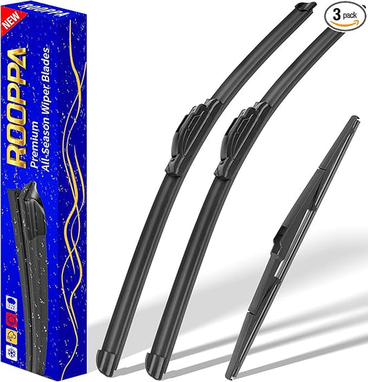 3 wipers Replacement for 2010-2013 Mazda 3, Windshield Wiper Blades Original Equipment Replacement - 24"/19"/14" (Set of 3) U/J HOOK