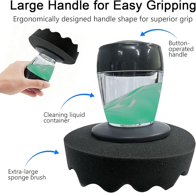 Large Flow Tire Shine Application, Reusable Car & Truck Tire Dressing Applicator Pad, Works with All Tire Shine & Gels, Achieves Drip-Free Results (XL)