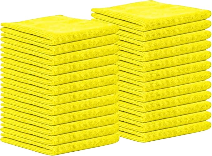 Ultra High Pile Premium Microfiber Towels 36 Pack – Super Soft, Lint-Free, Streak-Free, Scratch-Free Cleaning Cloths – Car, Home, Kitchen, Detailing, 16x16 Inch (Yellow)