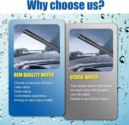 22"+21" Windshield Wipers With 11" Rear Wiper Blade Sets Automotive Replacement for Jeep Grand Cherokee 2011-2021,Dodge Durango 2011-2021,Easy For Installation (Pack of 3)