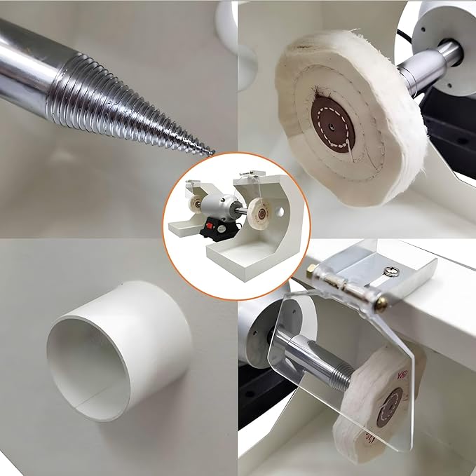 Banfluxion 110V 550W Polishing Machine Double-station Lab Polisher Lathe Buffing Grinder for Jewelry Polishing Burnishing Denture Polishing 3000rpm 35m/s Linear Speed