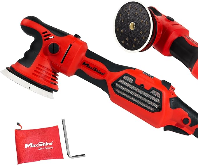 Maxshine MB15 Pro Brushless DA Polisher | 15mm Throw, 5” Plate, 1200W Motor, 6-Speed, 5/16”-24 Thread | Auto, Boat & Marine Detailing Tool for Paint Correction, Swirl & Scratch Removal