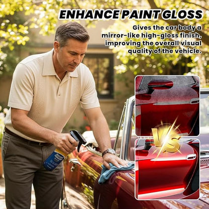 Car Coating Spray, Quick Effect Ceramic Wax Polish, All-in-One Waterless Wash & Scratch Repair Spray, Removes Oil Film, Enhances Gloss & Hydrophobic Protection, 250ml x 3 Pack