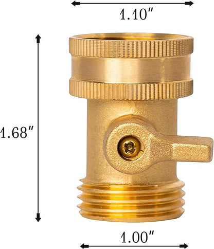 Brass Garden Hose Shut-Off Valve, 2 Pack 3/4 Inch Heavy Duty Solid Brass Garden Hose Shut Off Valve with 4 Extra Rubber Washers
