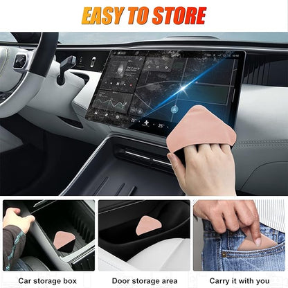 SuperKaKa Pink Car Screen Cleaner- Vehicle Touchscreen Microfiber Cleaning Cloth, Touch Screens Clean Wipes Cars Interior Accessories for Auto Dashboard Display (Pink)