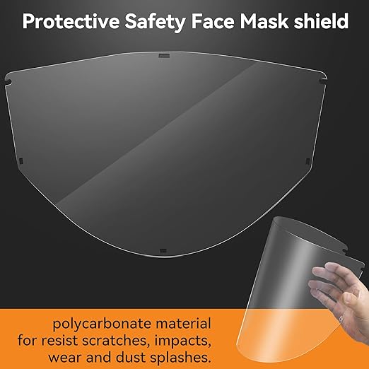 Feekoon 2 Pack Replacement Window Compatible with Jackson Safety MAXVIEW Premium Face Shield Mask, Face Shield Replacement Lens for Grinding, Cutting, Clear Tint, Polycarbonate, Uncoated