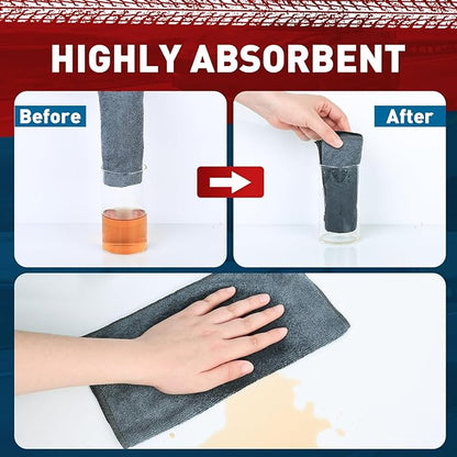 Microfiber Cleaning Cloths Bulk-50 Pack, Gray Microfiber Towels for Cars, Ultra Absorbent Microfiber Towel Weave Grime & Liquid for Streak-Free Mirror Shine - Car Washing Cloth, 12x12 inches