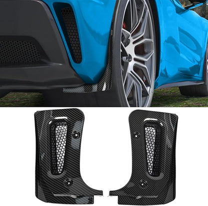 BILLFARO Extended Rear Splash Guards Mud Flaps,Carbon Fiber Pattern Wheels Rock Guards Mudflap Fender Mudguard Mud Guards Protector ﻿Accessories for Corvette C8 Z06 2023+ for C8 E-Ray 2024+