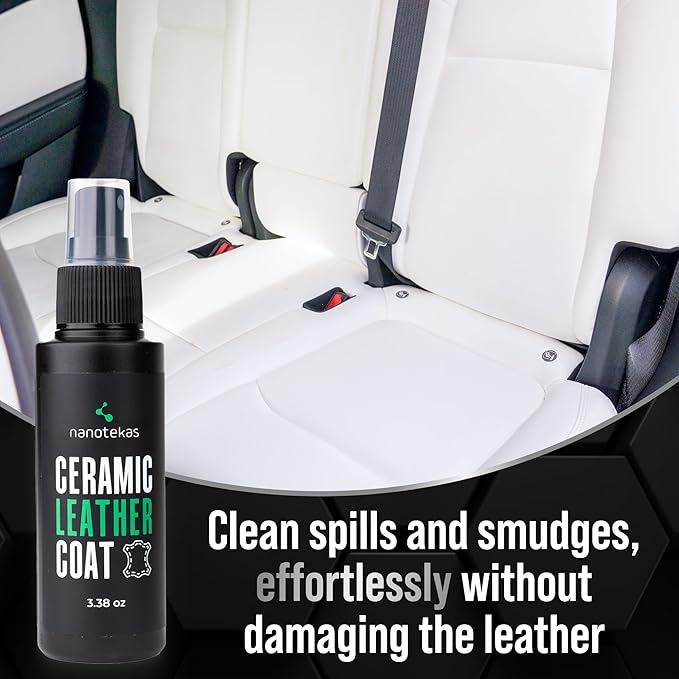 Nanotekas Premium Ceramic Leather Coating – Professional Leather Shield & Protector for Car Seats, Tesla Vegan Leather, Interior, Furniture, Shoes – Nano Technology Long-Lasting Leather Care