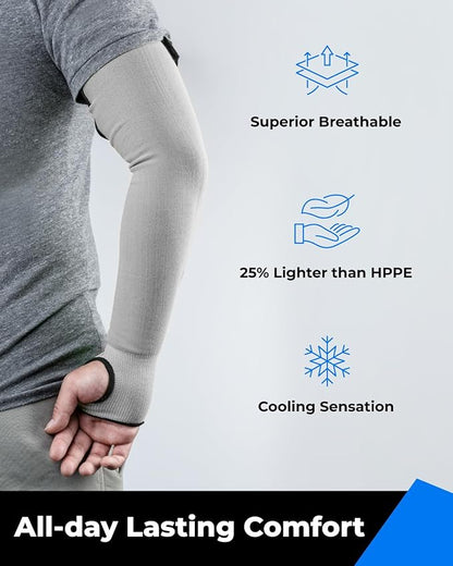 Ultra-Comfort Cut Resistant Sleeves for Thin Skin and Bruising, Cooling Protective Arm Sleeves for Gardening, Farming, Yard
