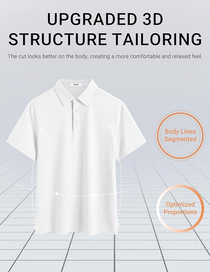 COOFANDY Mens Polo Shirts Short Sleeve Casual Summer Polo Tee Classic Collared Golf Stylish Tops