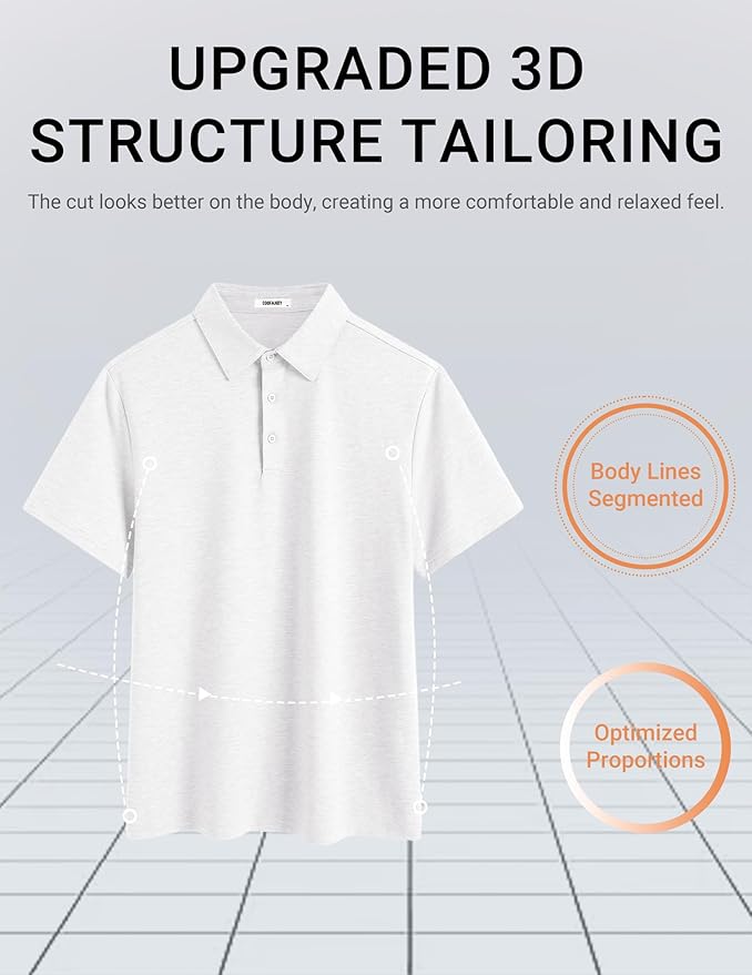 COOFANDY Mens Polo Shirts Short Sleeve Casual Summer Polo Tee Classic Collared Golf Stylish Tops