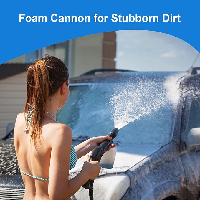 Electric Pressure Washer 5000 PSI 2.8 GPM High Power Washer with 4 Pressure Nozzle and Foam Cannon, powerwashers for Home, Car Washing, Fence Cleaning, Patio, Blue
