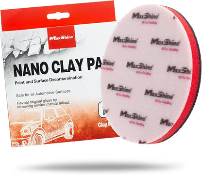 Maxshine 6" Universal Clay Polishing Pad – Reusable Decontamination Pad for Car Detailing – Removes Overspray, Brake Dust, Sap & Water Spots – Use by Hand or DA Polisher
