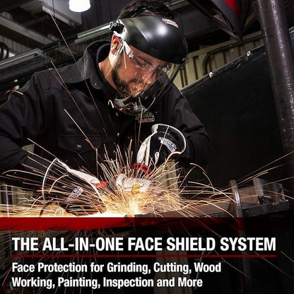 Lincoln Electric OMNIShield Professional Face Shield - Anti-Fog & Anti-Scratch Coated Clear Lens - Premium Headgear - K3752-1